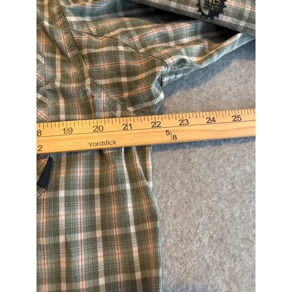 Walls Men's Size Large UPF 50+ Outdoor Plaid Pearl Snap Long Sleeve Casual Shirt